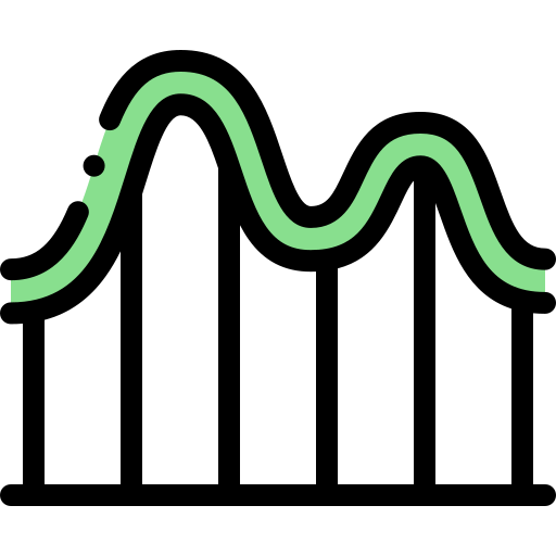 Roller coaster Detailed Rounded Lineal color icon