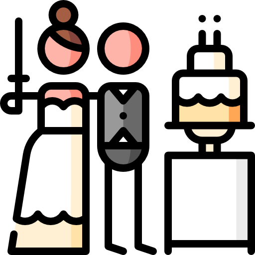 Wedding Puppet Characters Lineal Color icon
