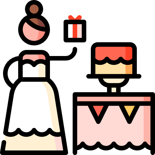 Bridal shower Puppet Characters Lineal Color icon
