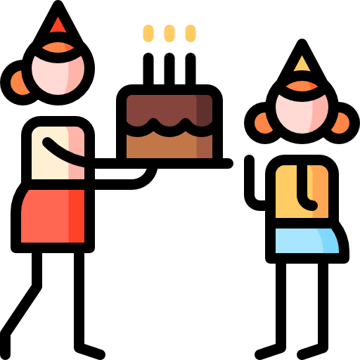 Birthday party Puppet Characters Lineal Color icon