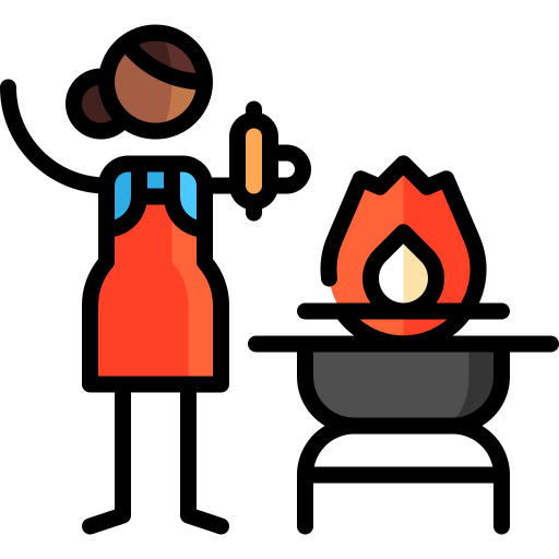 ogień Puppet Characters Lineal Color ikona