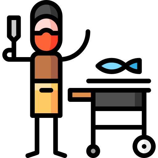 fisch Puppet Characters Lineal Color icon