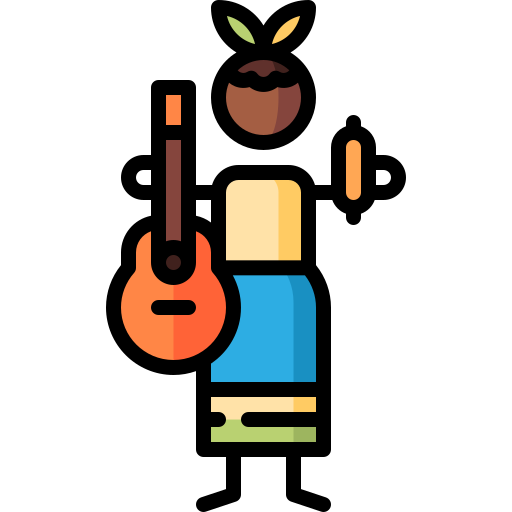 gitara Puppet Characters Lineal Color ikona