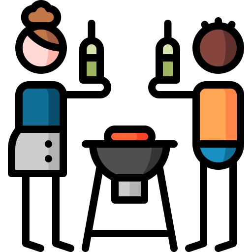 친구 Puppet Characters Lineal Color icon