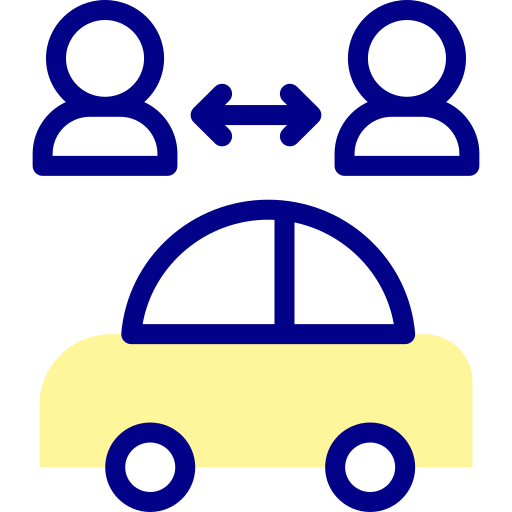 auto compartido Detailed Mixed Lineal color icono