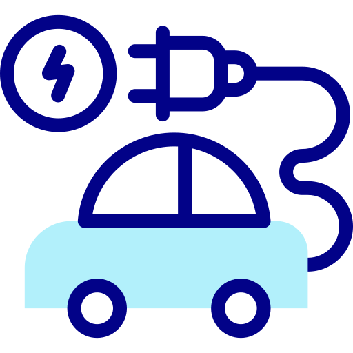 電気自動車 Detailed Mixed Lineal color icon