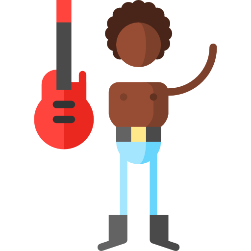 guitarrista Puppet Characters Flat icono