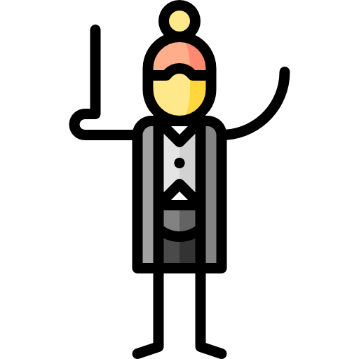 Orchestra Puppet Characters Lineal Color icon