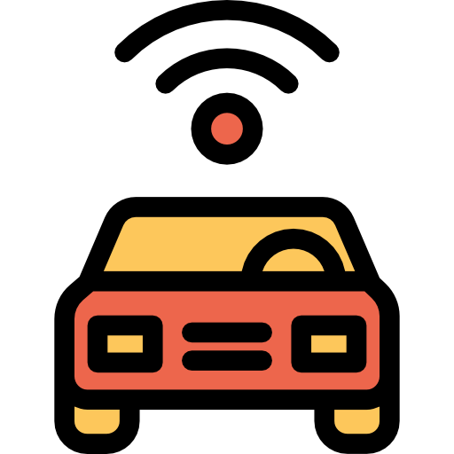 samochód Kiranshastry Lineal Color Orange ikona