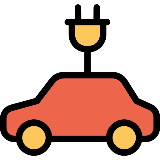 電気自動車 Kiranshastry Lineal Color Orange icon