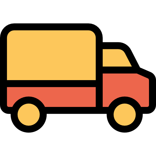 camión de reparto Kiranshastry Lineal Color Orange icono