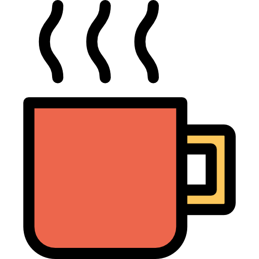 koffiekop Kiranshastry Lineal Color Orange icoon