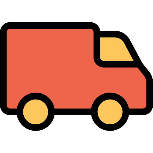 ciężarówka dostawcza Kiranshastry Lineal Color Orange ikona