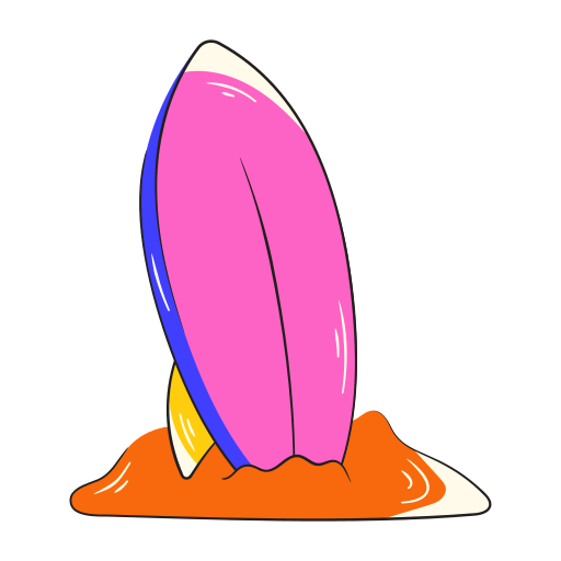 surfplank Generic color hand-drawn icoon