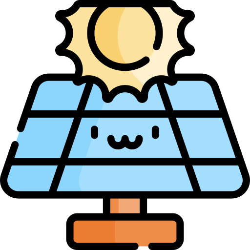 ソーラーパネル Kawaii Lineal color icon