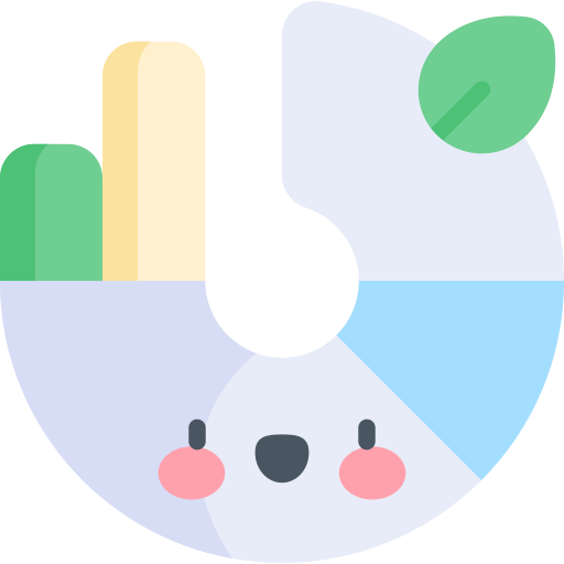 Круговая диаграмма Kawaii Flat иконка