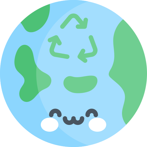 planeta ziemia Kawaii Flat ikona