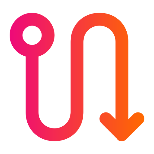 Turn up Generic gradient outline icon