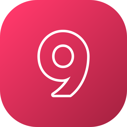 numero 9 Generic gradient fill icona