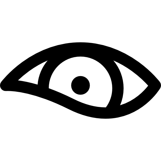 ojo de odio Curved Lineal icono
