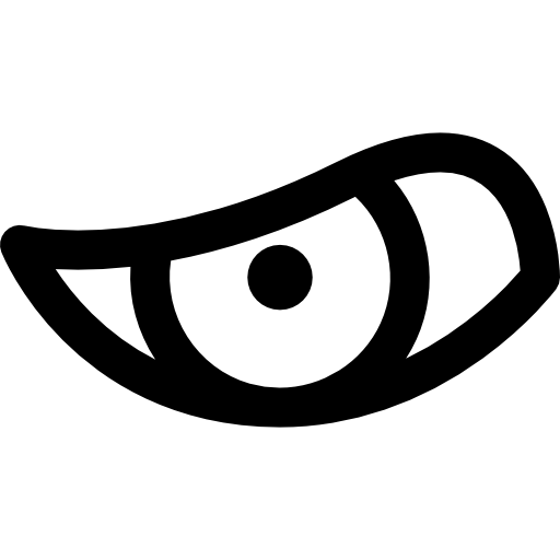 Сердитый глаз Curved Lineal иконка