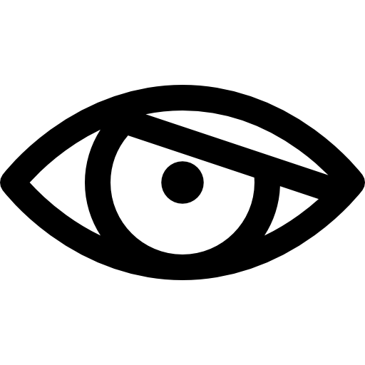 ojo ceñudo Curved Lineal icono