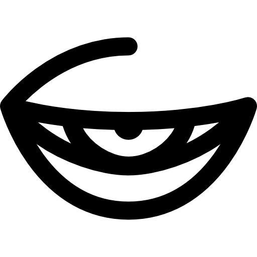 ojo hinchado Curved Lineal icono
