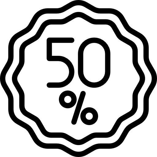 50% de desconto  Ícone
