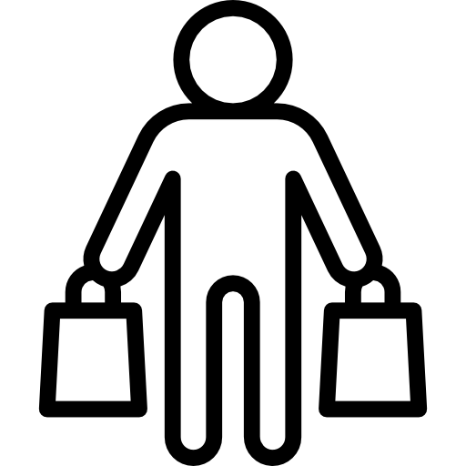 Man with Shopping  icon