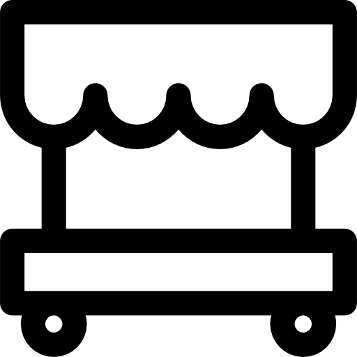 przenośny sklep Curved Lineal ikona