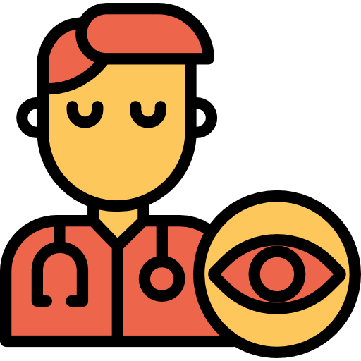 oftalmólogo Kiranshastry Lineal Color Orange icono