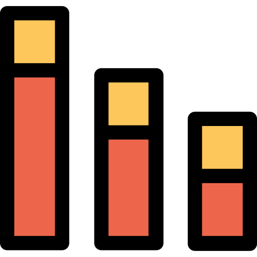 gráfico de barras Kiranshastry Lineal Color Orange icono