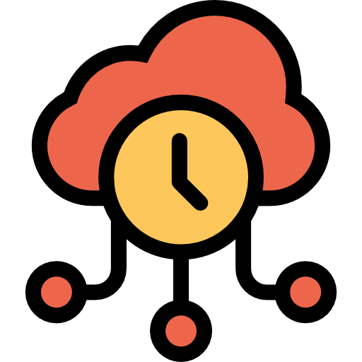 cloud computing Kiranshastry Lineal Color Orange icona