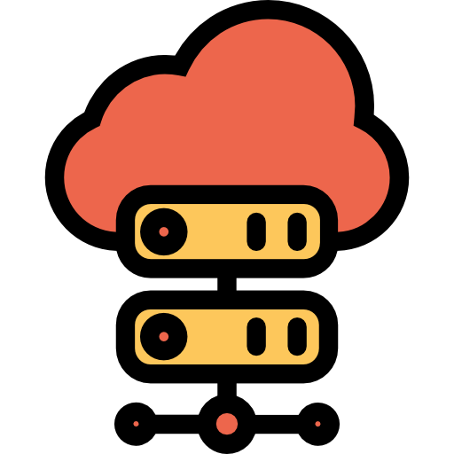 cloud computing Kiranshastry Lineal Color Orange icon