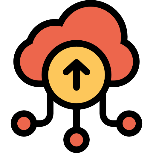 クラウドコンピューティング Kiranshastry Lineal Color Orange icon