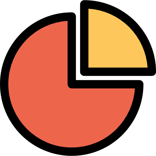 파이 차트 Kiranshastry Lineal Color Orange icon