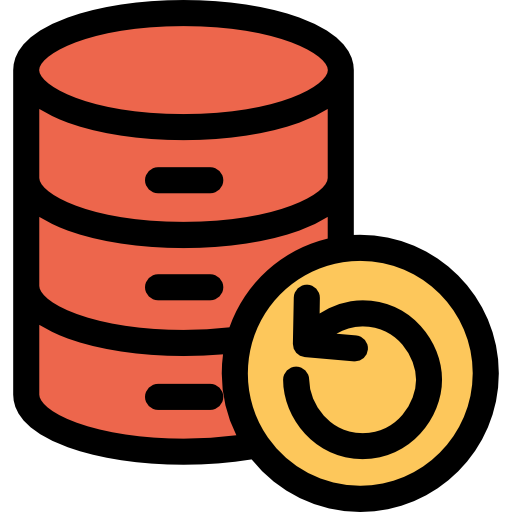 Database Kiranshastry Lineal Color Orange icon