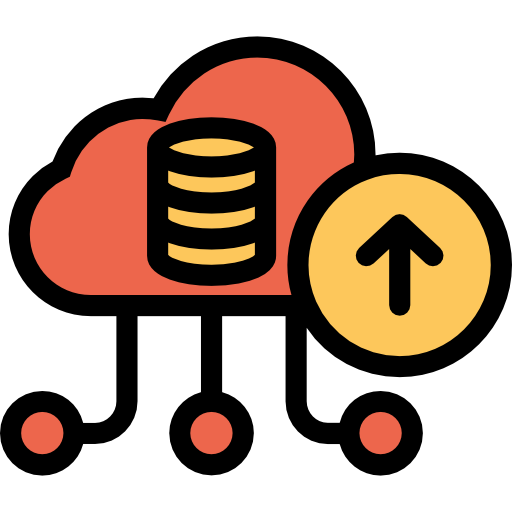 Cloud computing Kiranshastry Lineal Color Orange icon