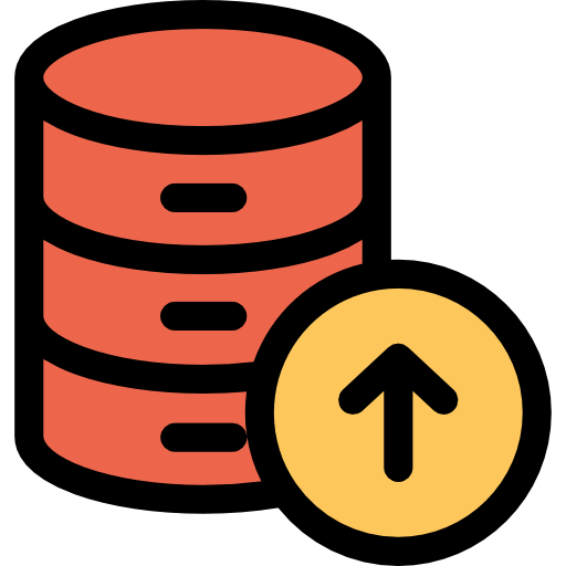 bases de datos Kiranshastry Lineal Color Orange icono