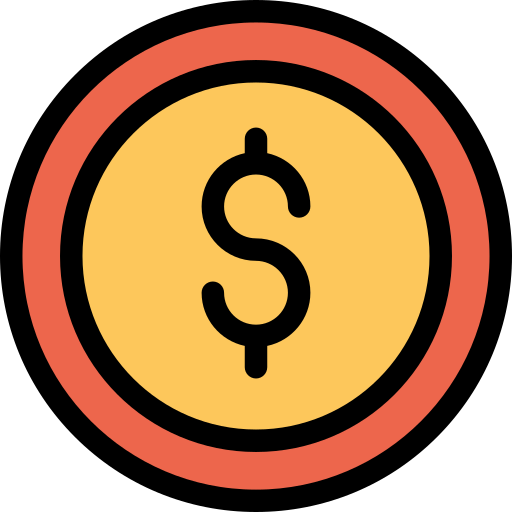 dolar Kiranshastry Lineal Color Orange ikona