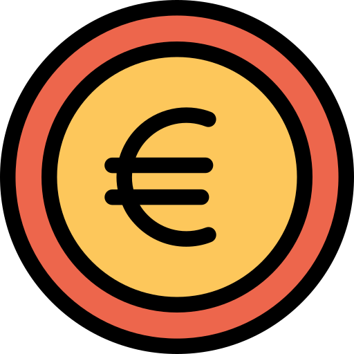 euro Kiranshastry Lineal Color Orange icono