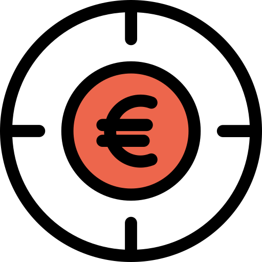 euro Kiranshastry Lineal Color Orange icono