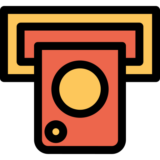 cajero automático Kiranshastry Lineal Color Orange icono