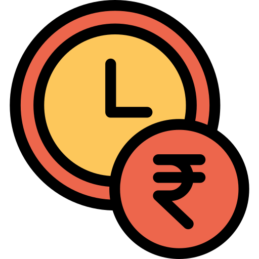 Time is money Kiranshastry Lineal Color Orange icon