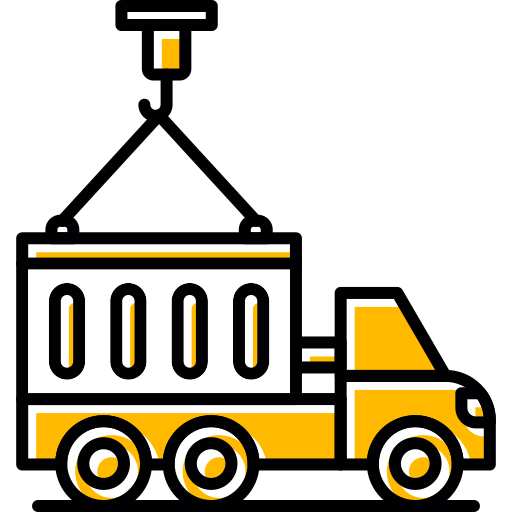ciężarówka kontenerowa Generic color lineal-color ikona