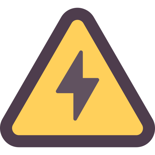 Electrical danger sign Generic color fill icon