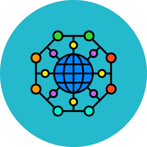 글로벌 네트워크 Generic color lineal-color icon