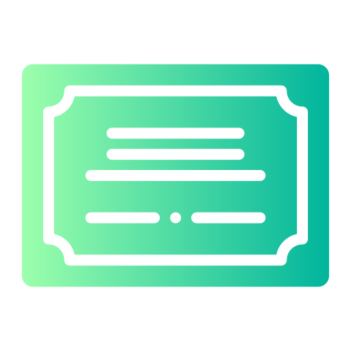 Certification Generic gradient fill icon