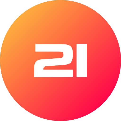 Number 21 Generic gradient fill icon