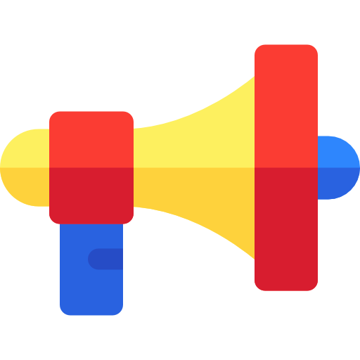 megafone Basic Rounded Flat Ícone